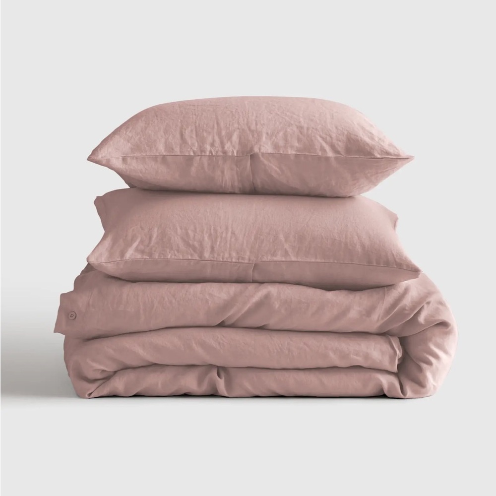 NWT QUINCE European Linen Duvet Cover Set Dusty Mauve